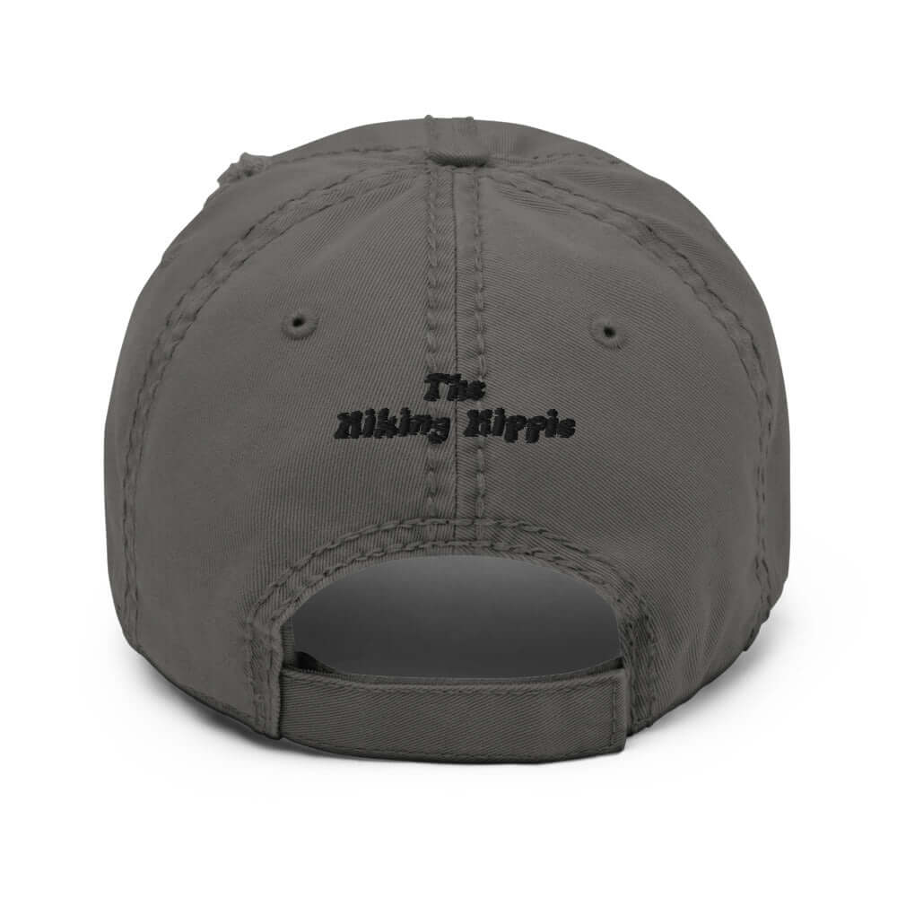 Charcoal Grey Hiking Hippie Dad Hat Back View