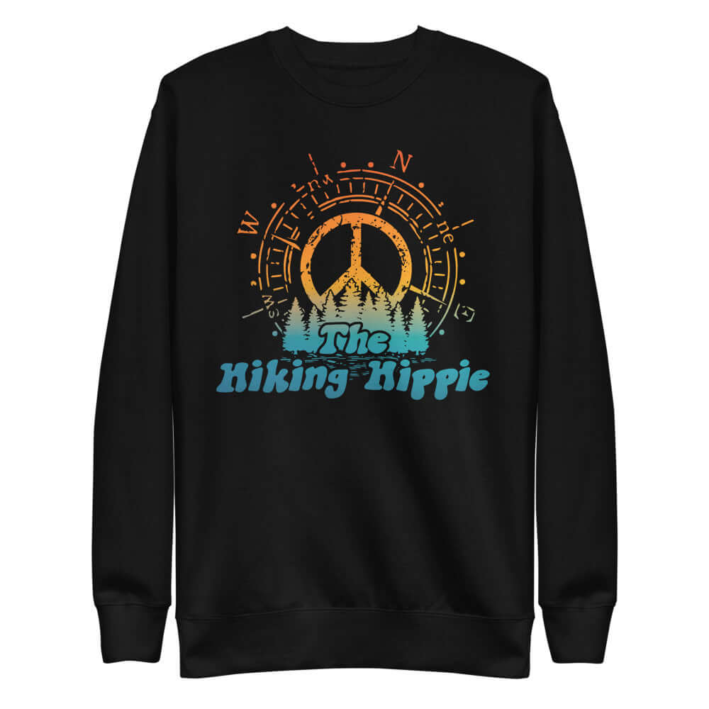 Black Hiking Hippie Peacefully Guided Pullover