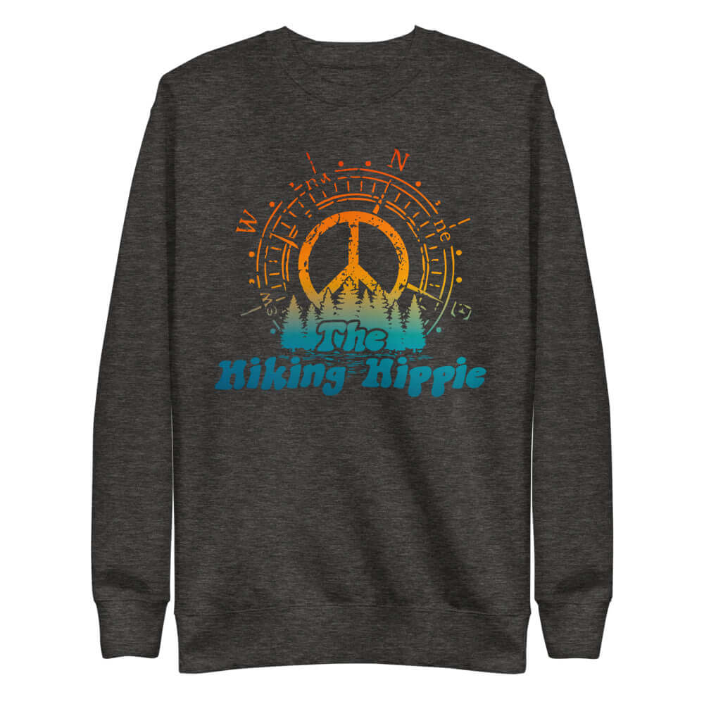 Charcoal Heather Hiking Hippie Peacefully Guided Pullover