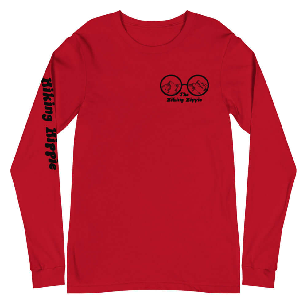 Red Hiking Hippie Long Sleeve T-Shirt