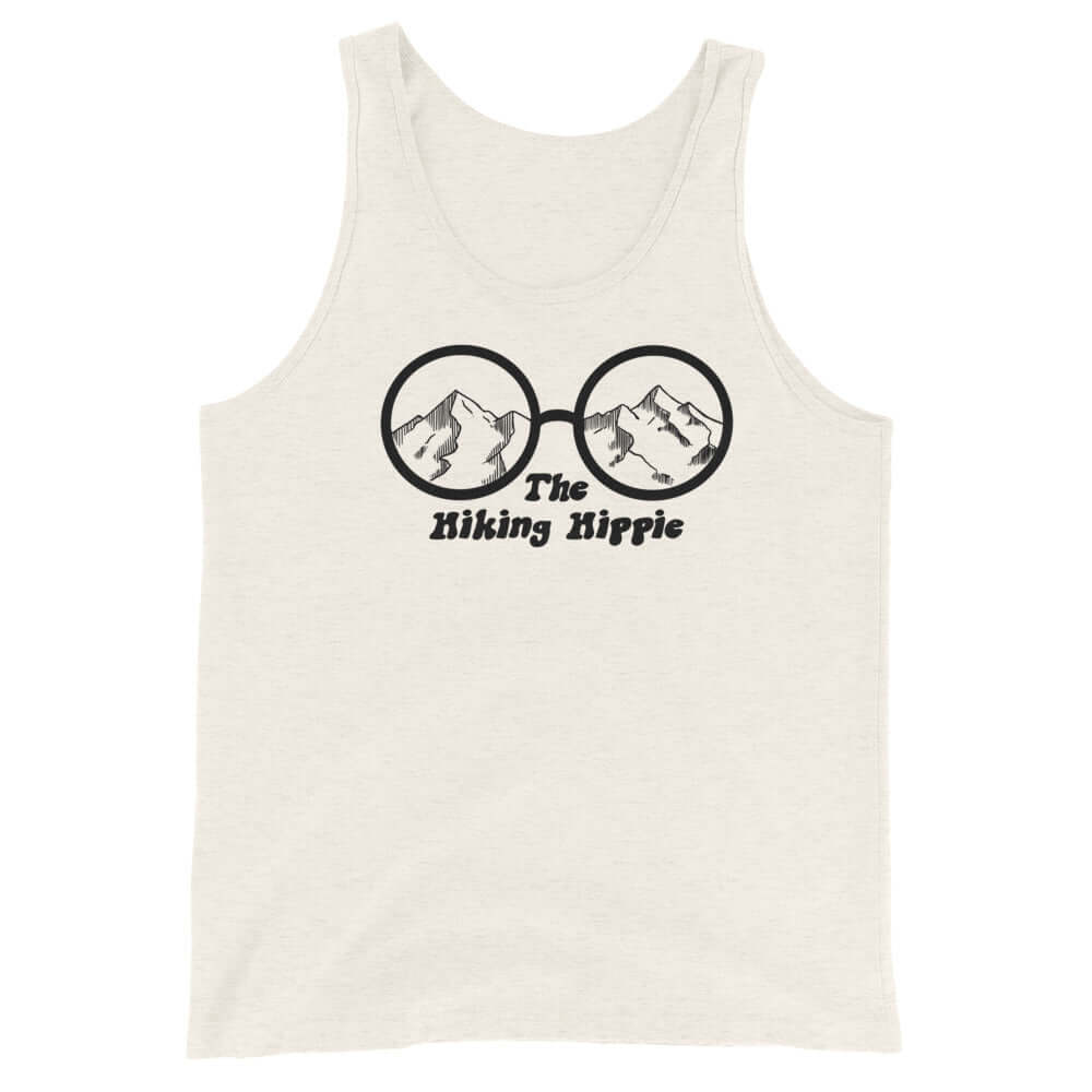 Oatmeal Tri-Blend Hiking Hippie Tank Front View