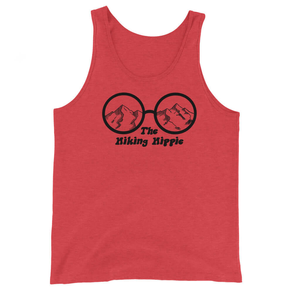 Red Tri-Blend Hiking Hippie Tank Front View