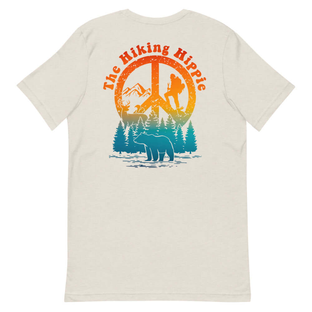 Heather Dust Hiking Hippie Peacefully Wild T-Shirt Back View