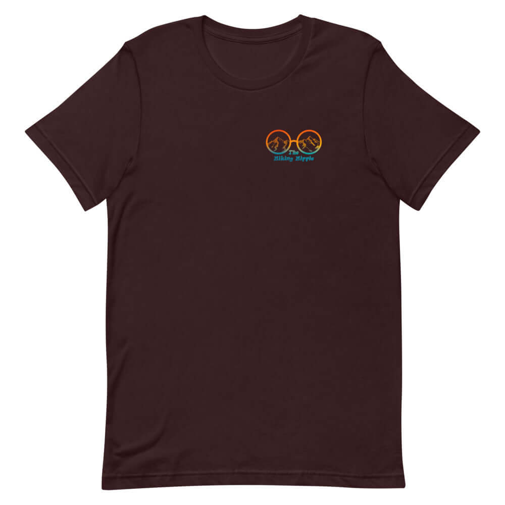 Oxblood Black Hiking Hippie Peacefully Wild T-Shirt Front View