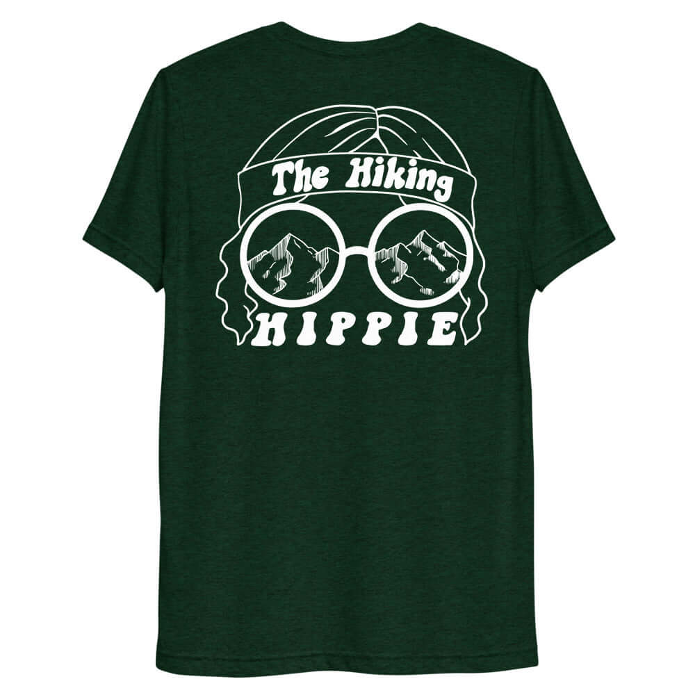 Emerald Tri-Blend Vintage Hiking Hippie T-Shirt Back View