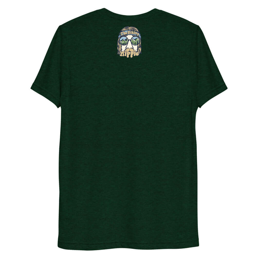 Emerald Tri-Blend The Hiking Hippie Wild Man Backpackers Shirt Back View