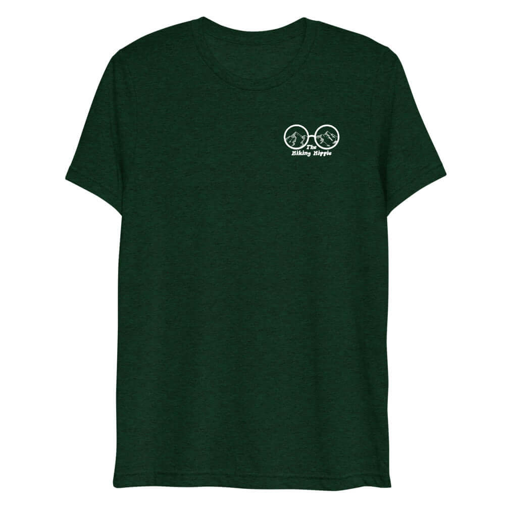 Emerald Tri-Blend Vintage Hiking Hippie T-Shirt Front View