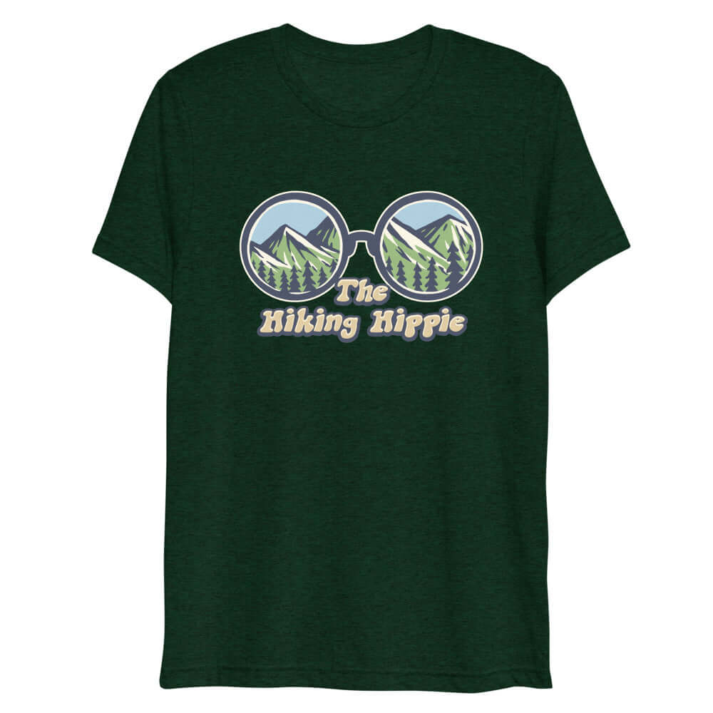 Emerald Tri-Blend The Hiking Hippie Wild Man Backpackers Shirt Front View