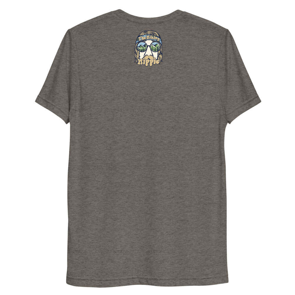 Grey Tri-Blend The Hiking Hippie Wild Man Backpackers Shirt Back View