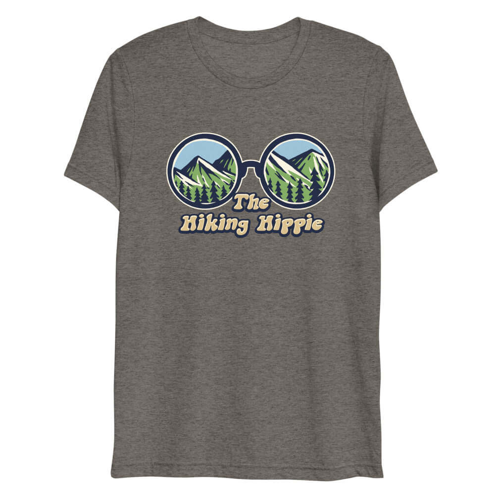 Grey Tri-Blend The Hiking Hippie Wild Man Backpackers Shirt Front View