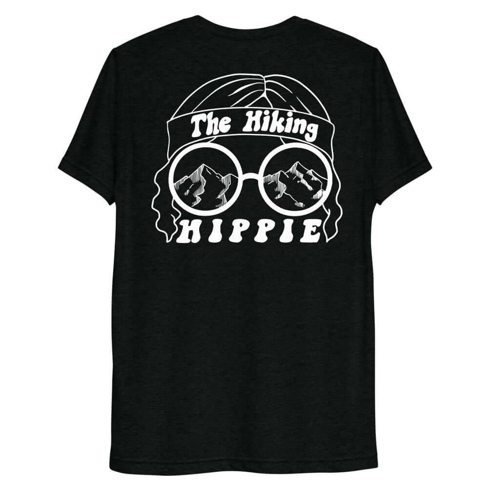 Charcoal-Black Vintage Hiking Hippie T-Shirt Back View