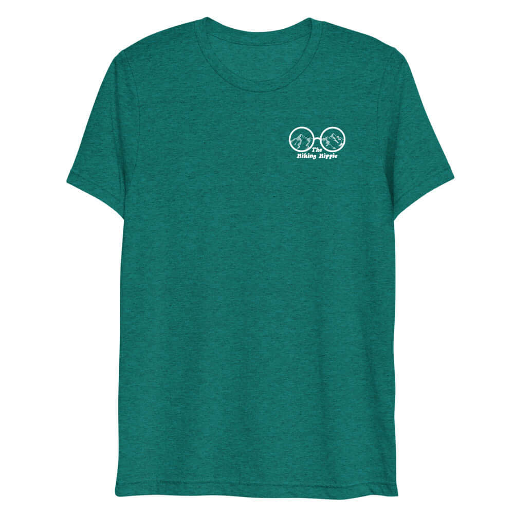Teal Vintage Hiking Hippie T-Shirt Front View