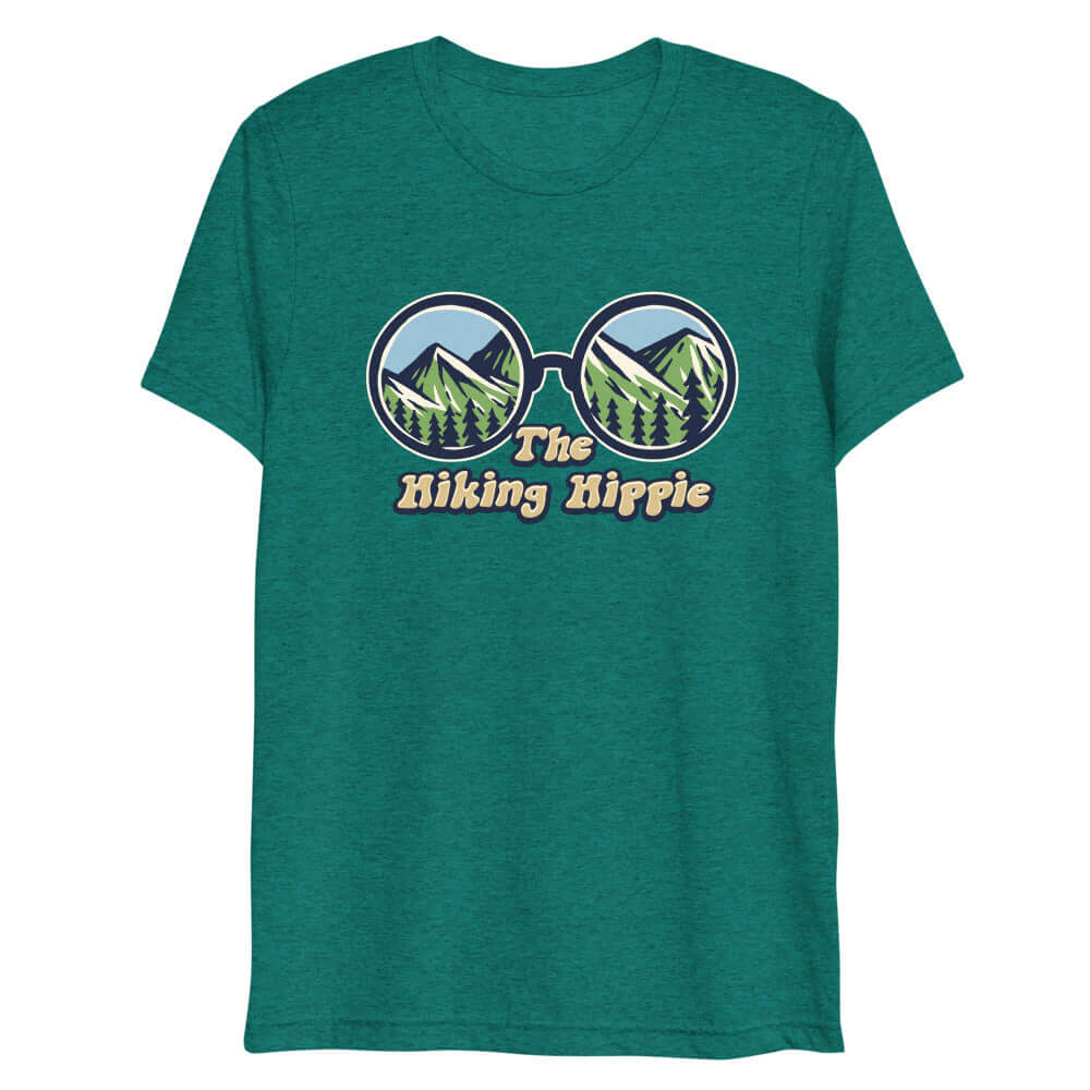 Teal Tri-Blend The Hiking Hippie Wild Man Backpackers Shirt Front View