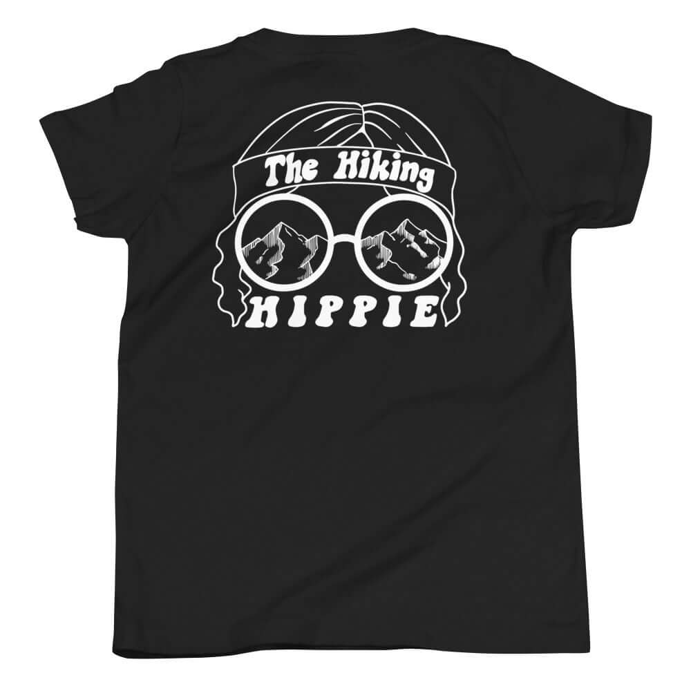 Black Hiking Hippie Kids T-Shirt Back View