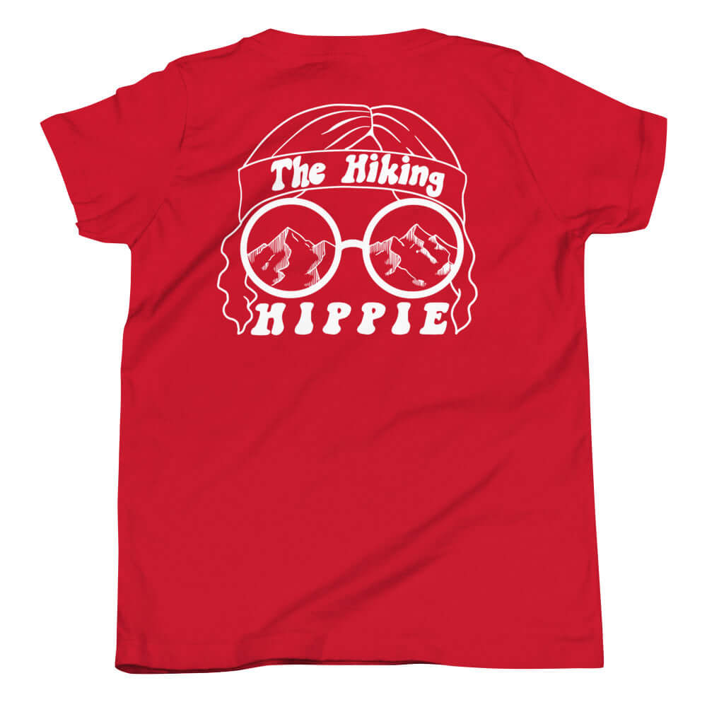 Red Hiking Hippie Kids T-Shirts Back View