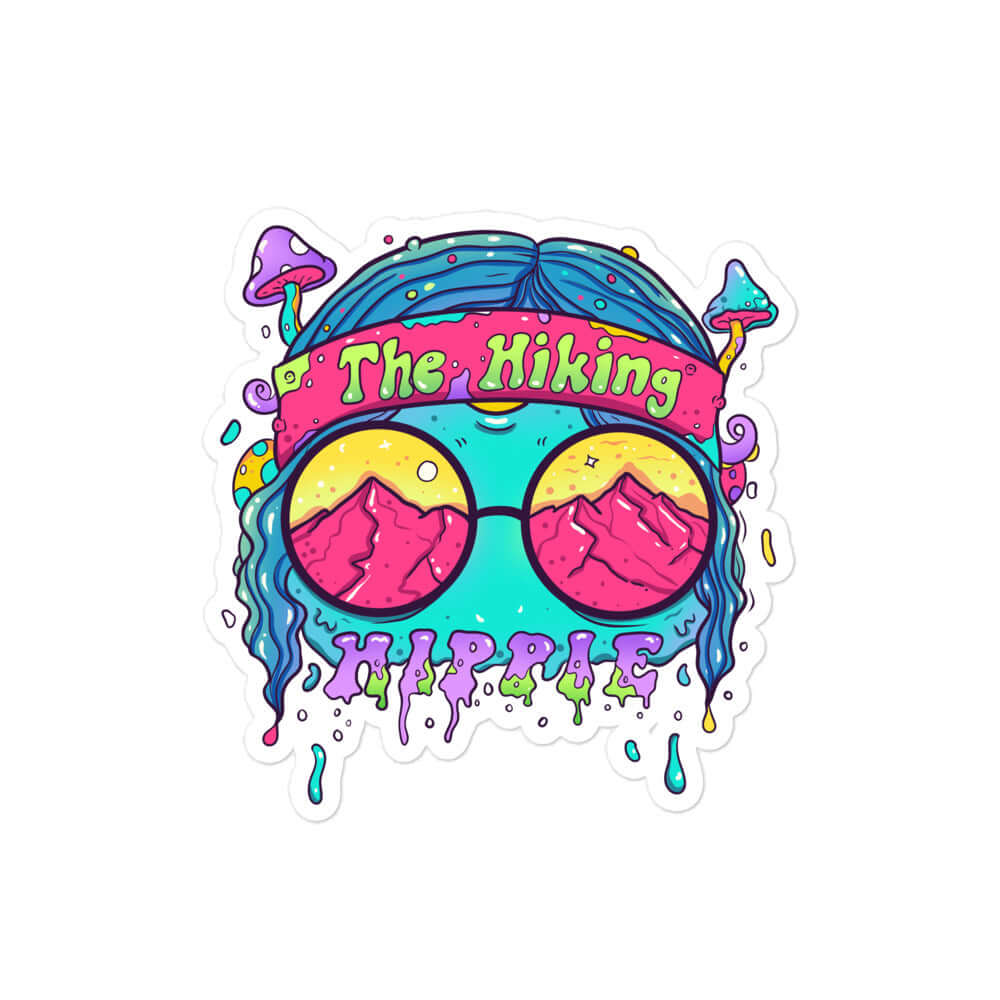 Trippy Hiking Hippie Face Sticker