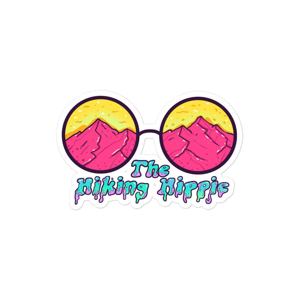Trippy Hiking Hippie Logo Sticker