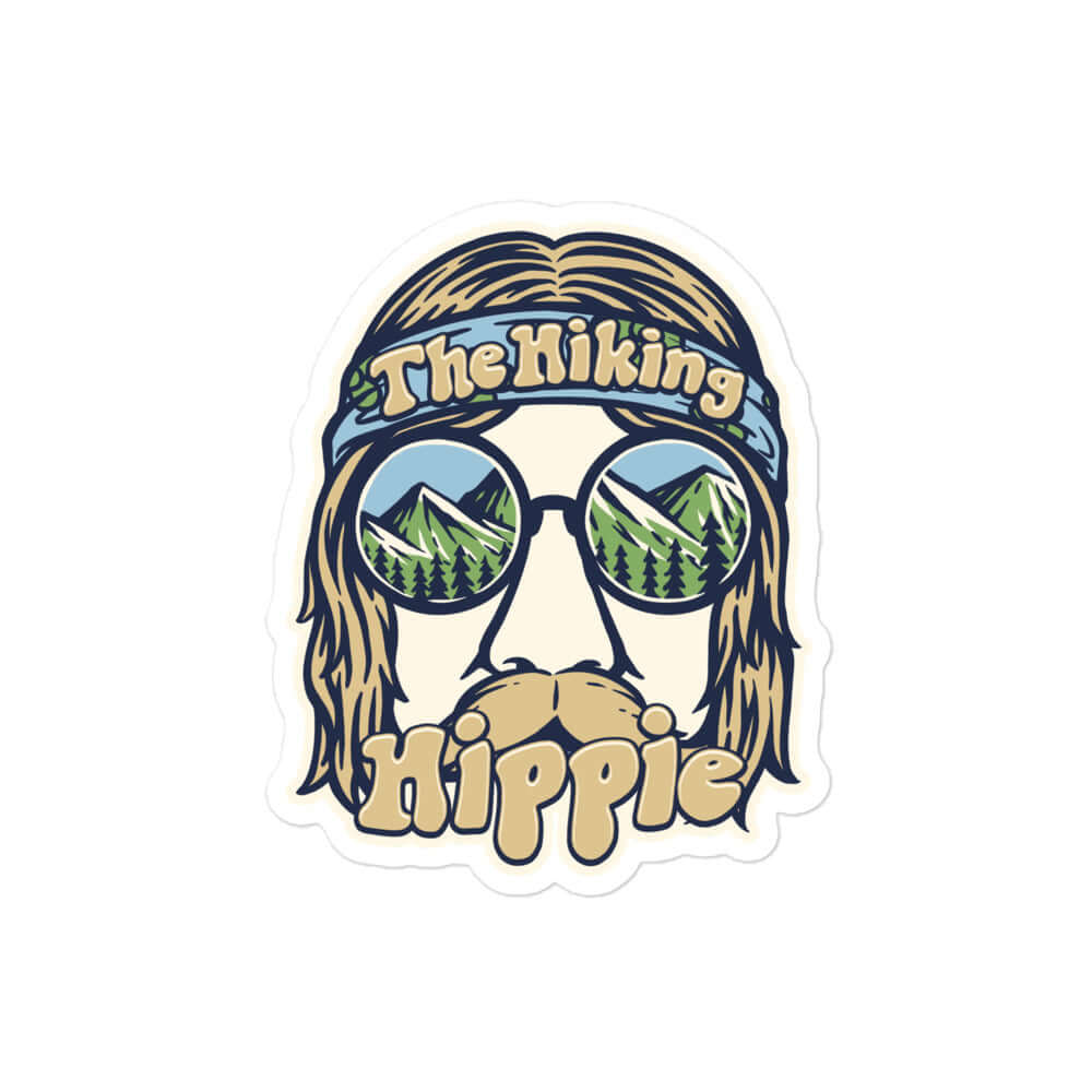 Hiking Hippie Wild Man Face Sticker
