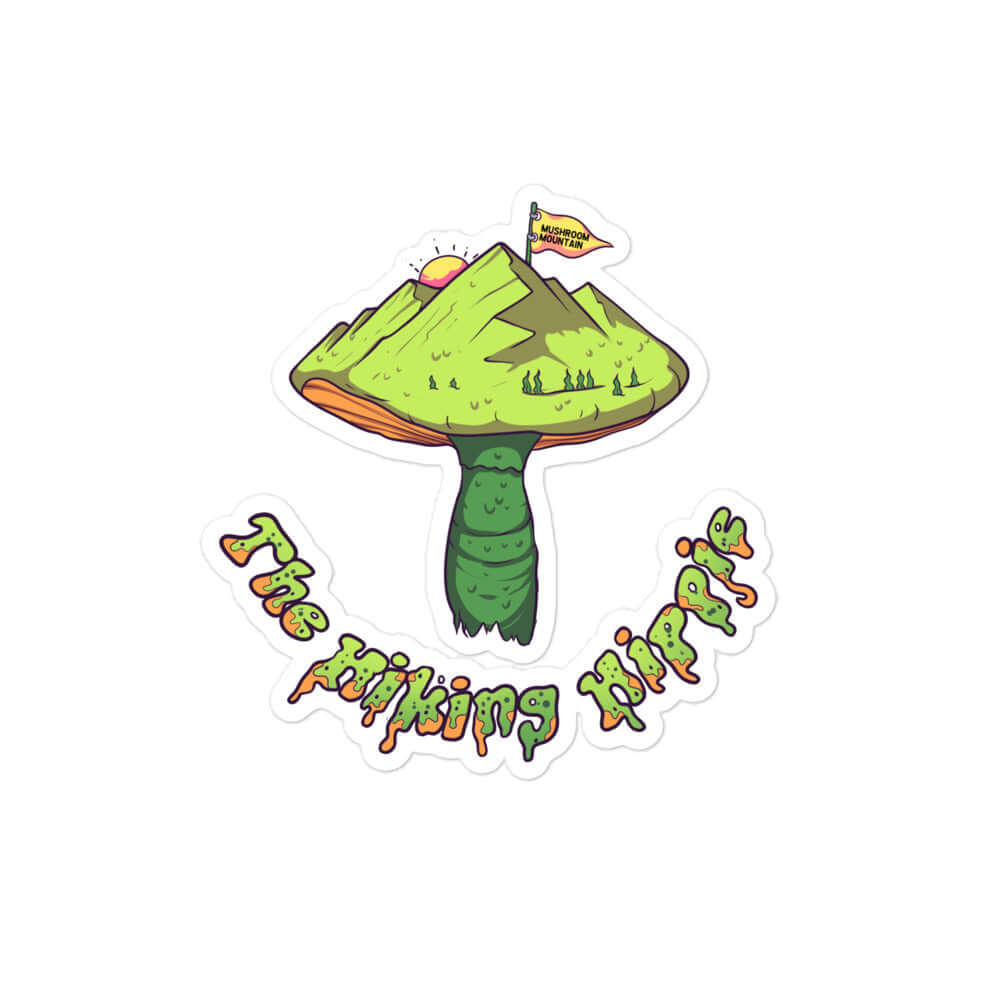 Hiking Hippie Mushroom Mountain Sticker